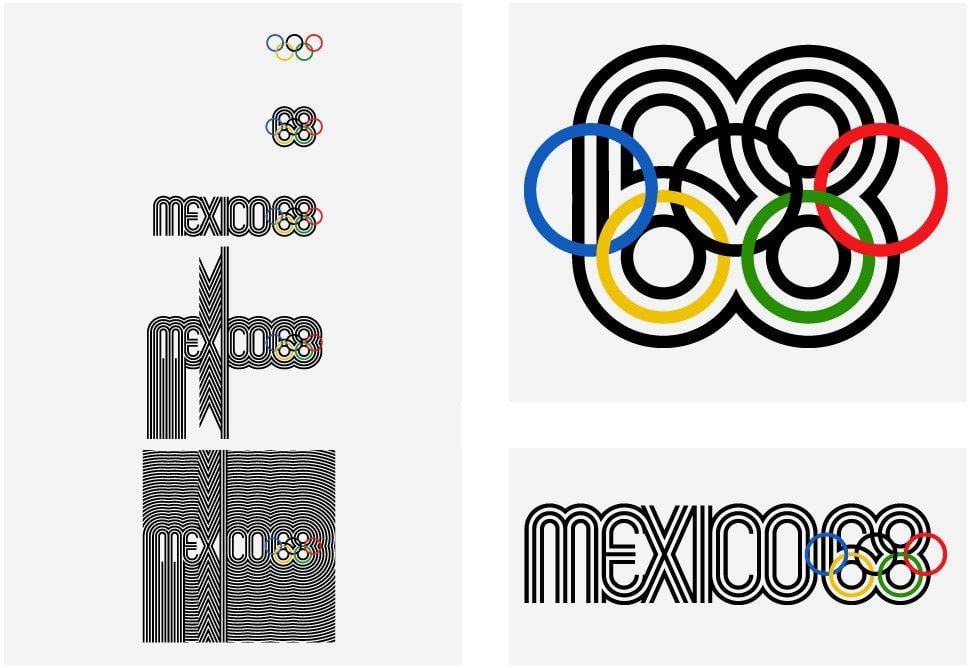 Real World 1968 Mexico Olympics Logo and Brand Identity (Lance Wyman