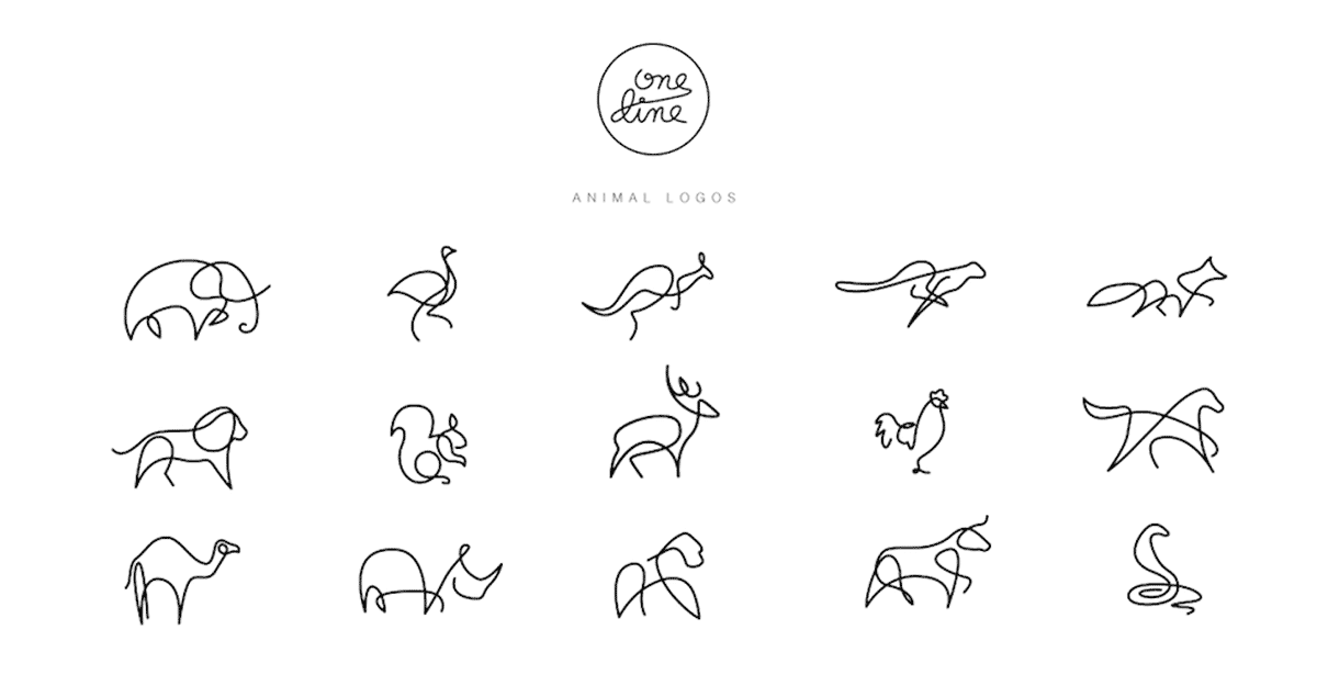 One Line Animal Logos – Gracefully Drawn by DFT (Differantly)