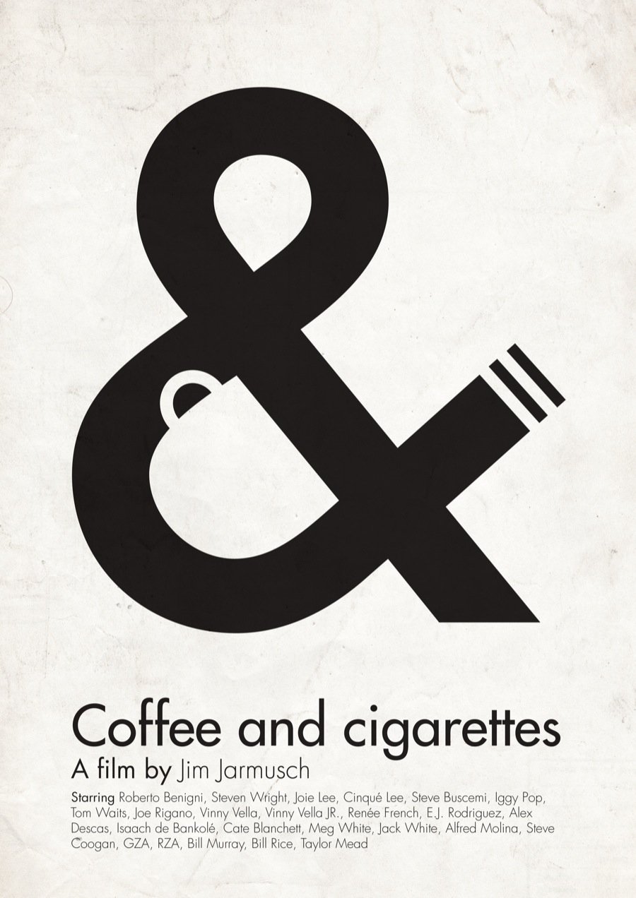 Coffee & Cigarettes Poster - An ampersand love affair A film by Jim Jarmusch