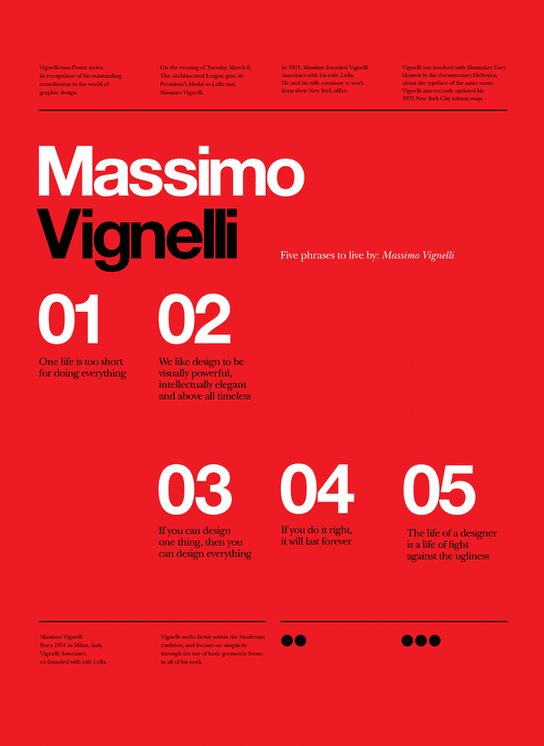 5 Phrases Of Massimo Vignelli Typeset In Helvetica The Logo Smith