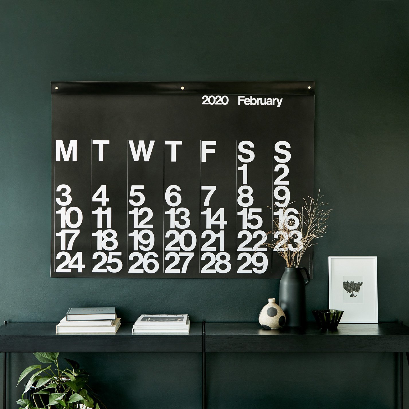 Stendig Calendar 2020 Black created by Massimo Vignelli