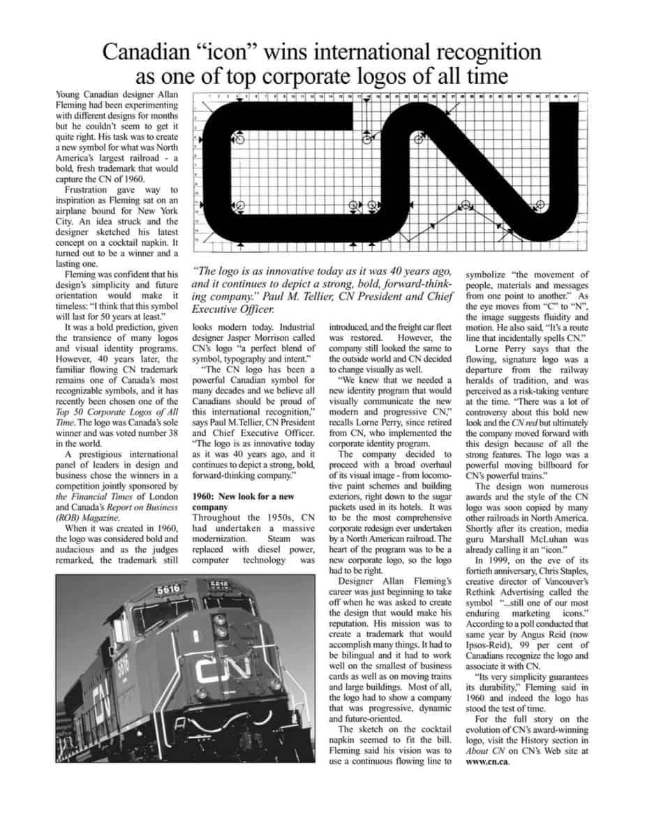 CN Logo Newspaper by Allan Fleming