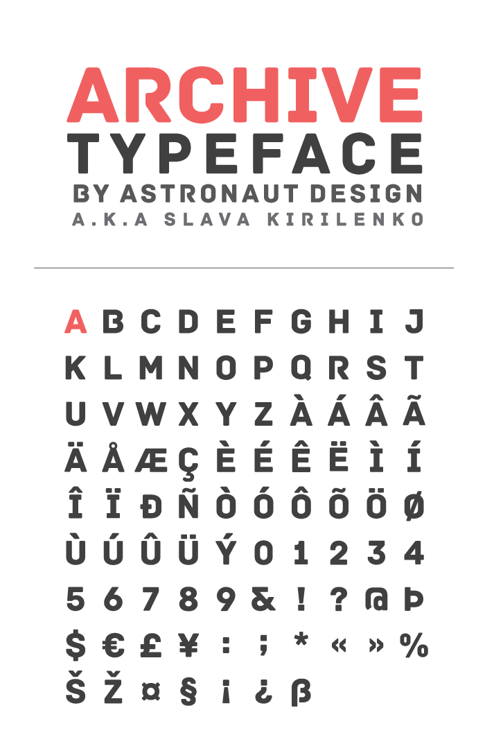 Archive Free  Font  by Slava Kirilenko