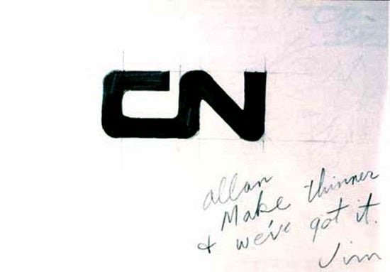 CN Logo Sketches by Allan Fleming