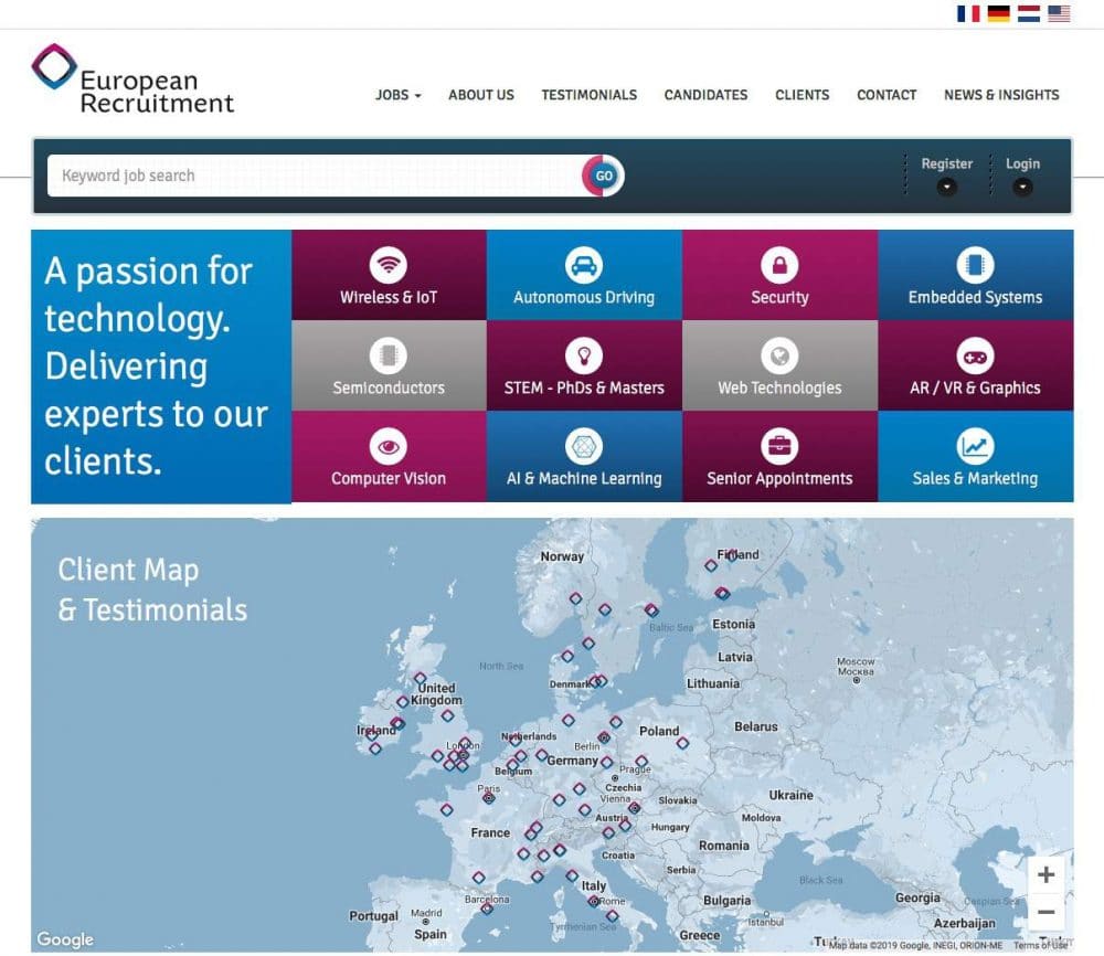european international recruitment website