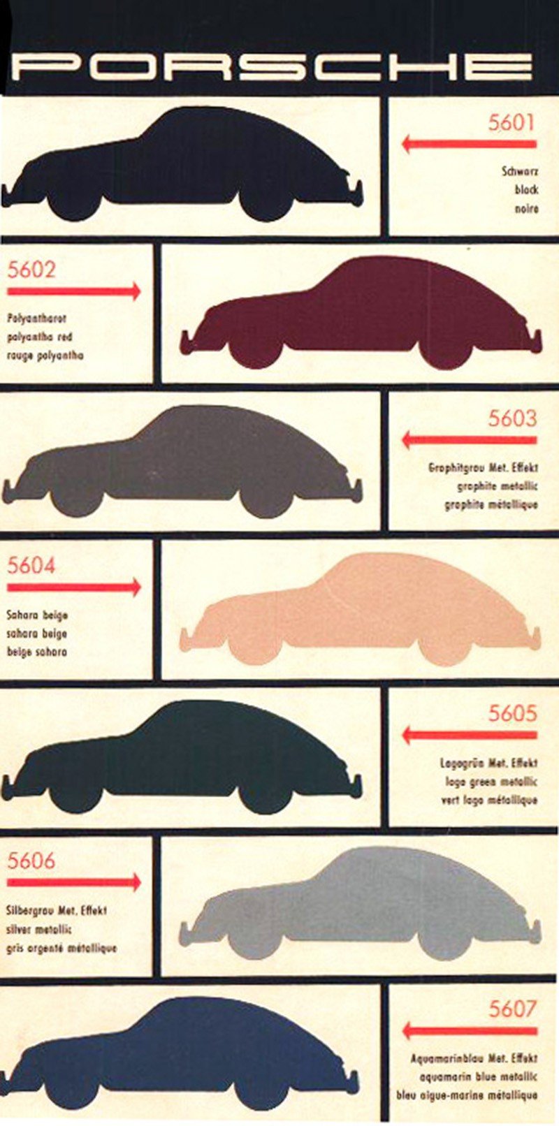 Porsche 356 Color Chart