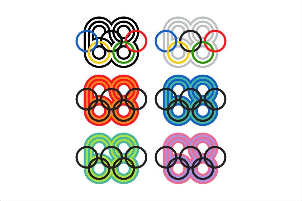 1968 Mexico Olympics Logo & Brand Identity by Lance Wyman