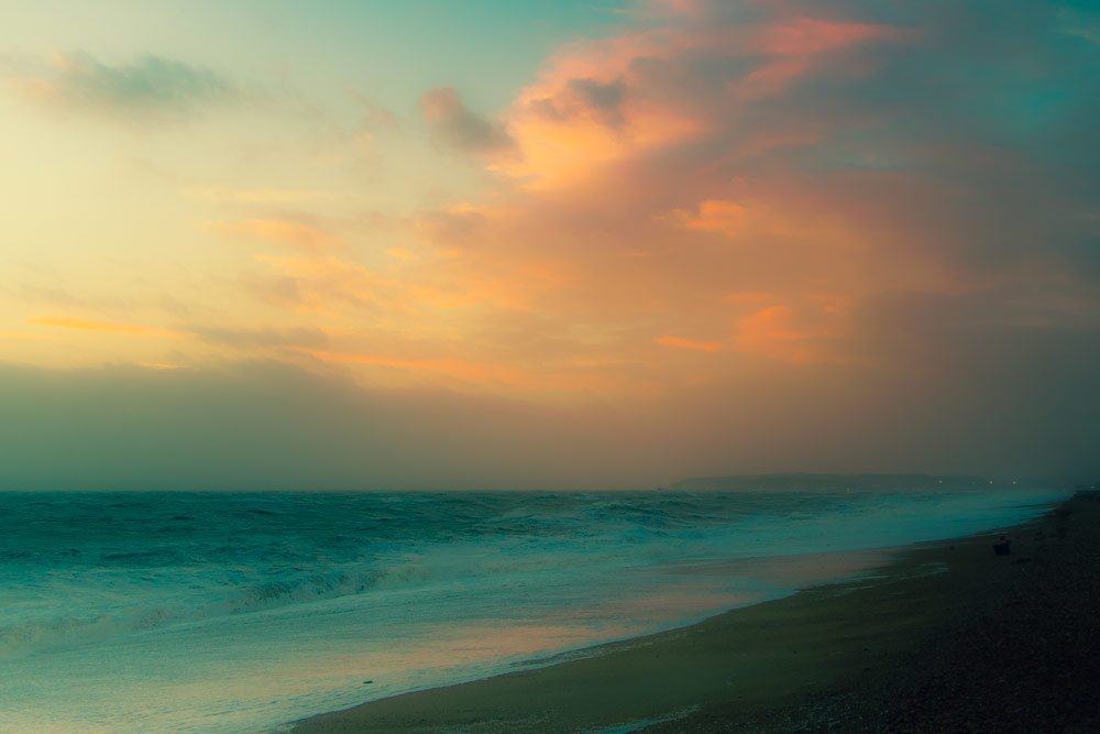 Hazy-Evening-Sun-Seaford-Beach-Low-Res-Photograph