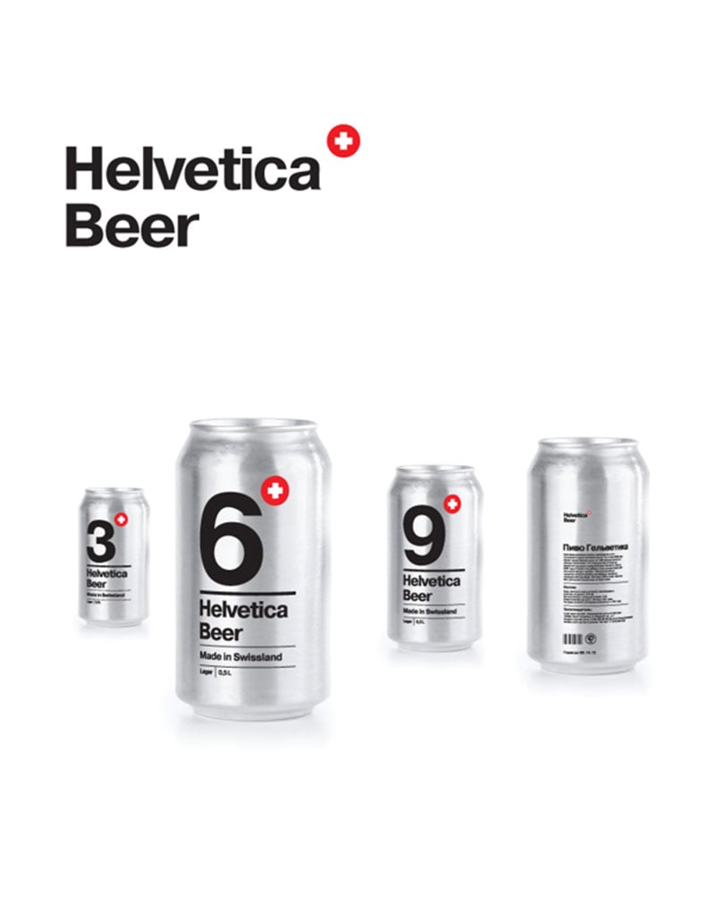 Helvetica Beer designed by Sasha Kischenko