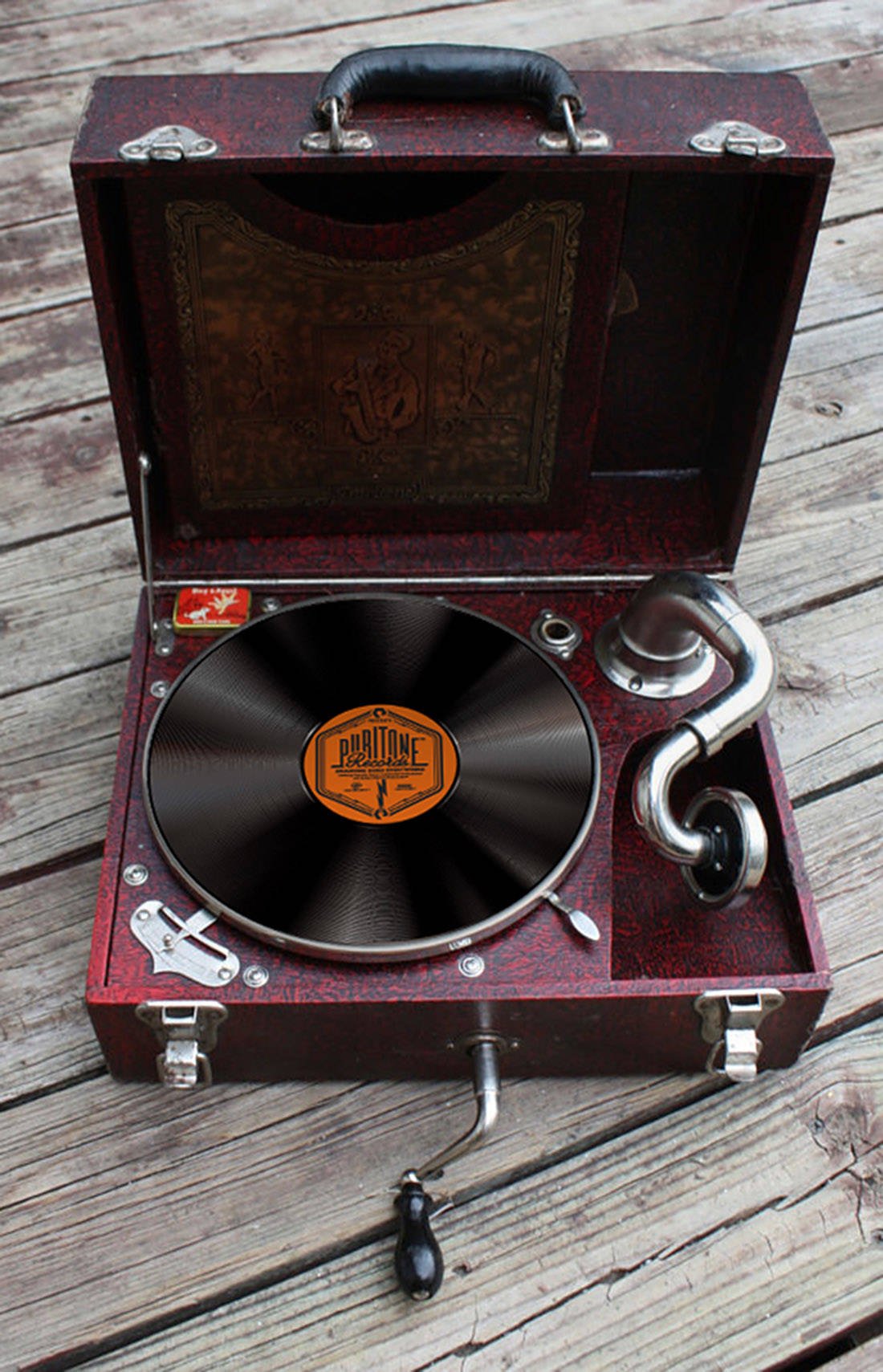 PURITONE Portable Phonograph Gramophone Record Player