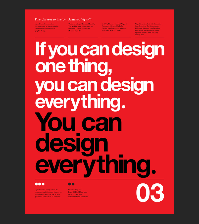 5 Phrases Of Massimo Vignelli: 'Vignelli Forever' Set in 