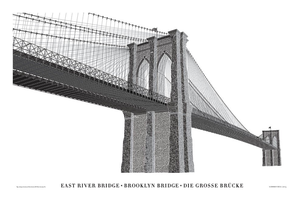 Brooklyn Bridge Letterpress Poster designed by Cameron Moll
