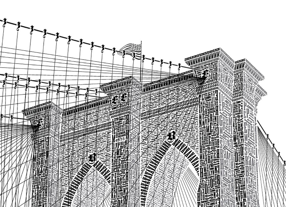 Brooklyn Bridge Letterpress Poster designed by Cameron Moll