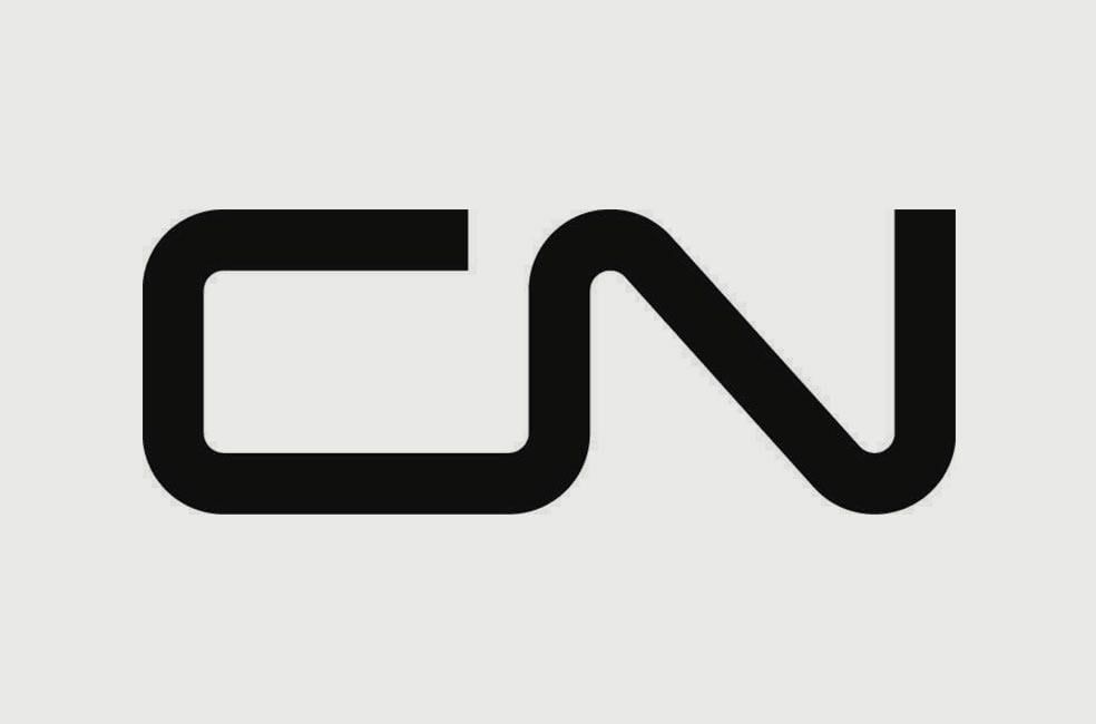 Cn c n letter logo design with swoosh and black Vector Image