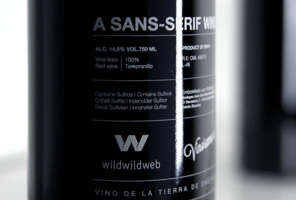 Helvetica Wine Bottle designed by Wild Wild Web Studio-3