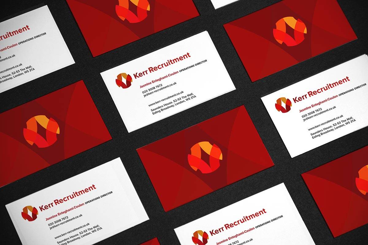 Kerr Recruitment Logo and Brand Identity Design Business Cards