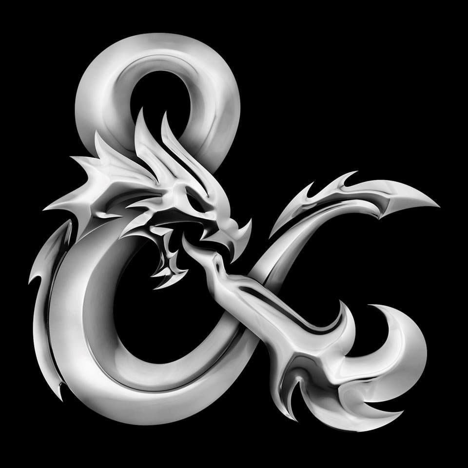 New dungeons and dragons ampersand with chrome effect