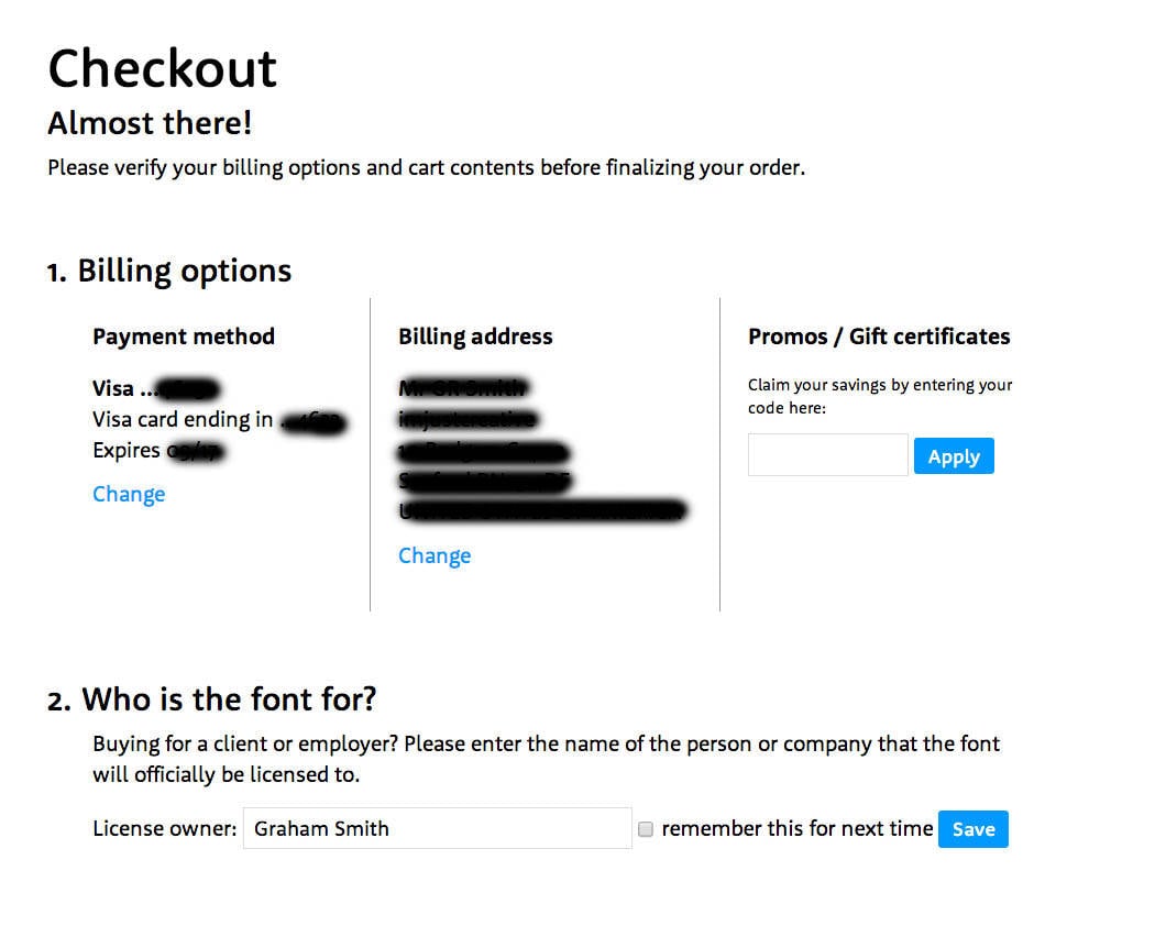 Font Licence and Registration