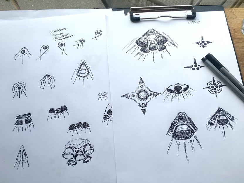 Rocket-logo-design-sketches
