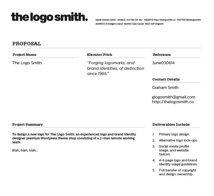 contoh film proposal and Invoice Template Freelance For Proposal Design Logo