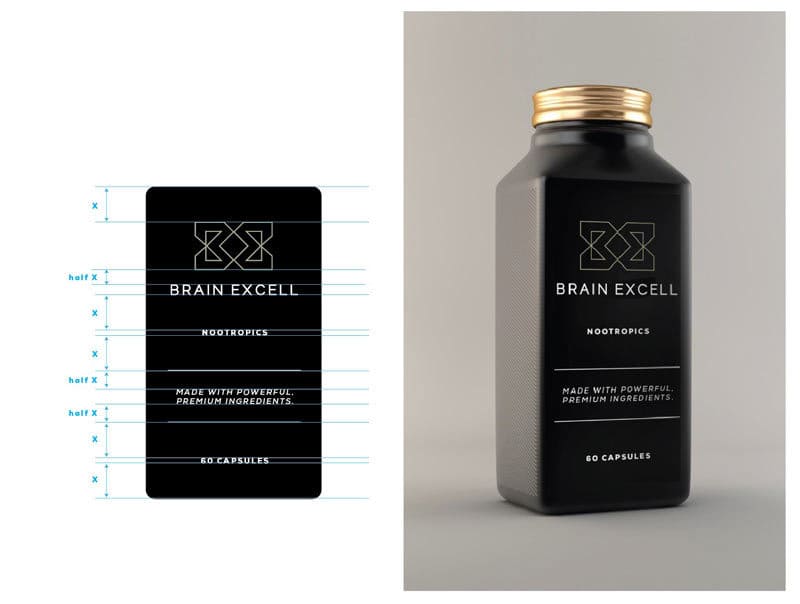 brain-excell-logo-design-and-bottle-packagnig-nootropics