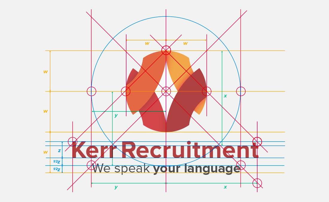 kerr Recruitment logo and brand identity redesign