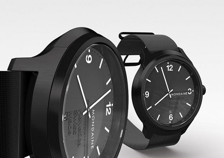 The No. 1 Helvetica Black Face Watch by Mondaine