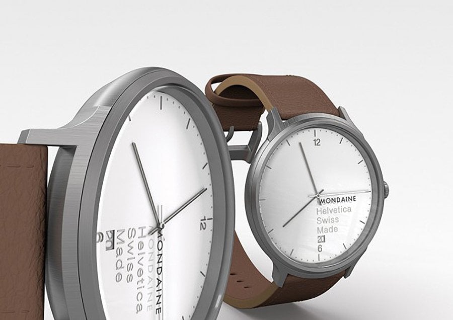 The No. 1 Helvetica White Face Watch by Mondaine