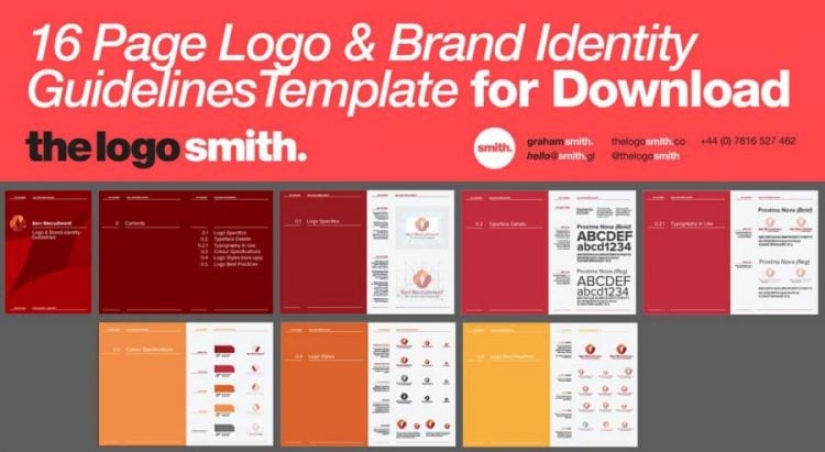 Logo & Brand Identity Guidelines Mockup 16 Page Template Download