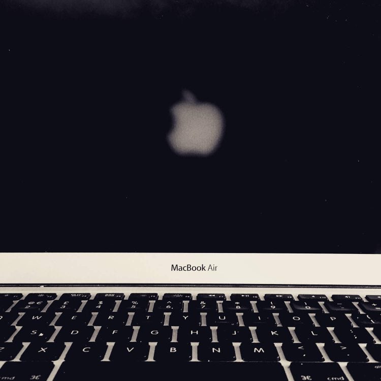 Apple Logo Reversed Macbook Air Screen