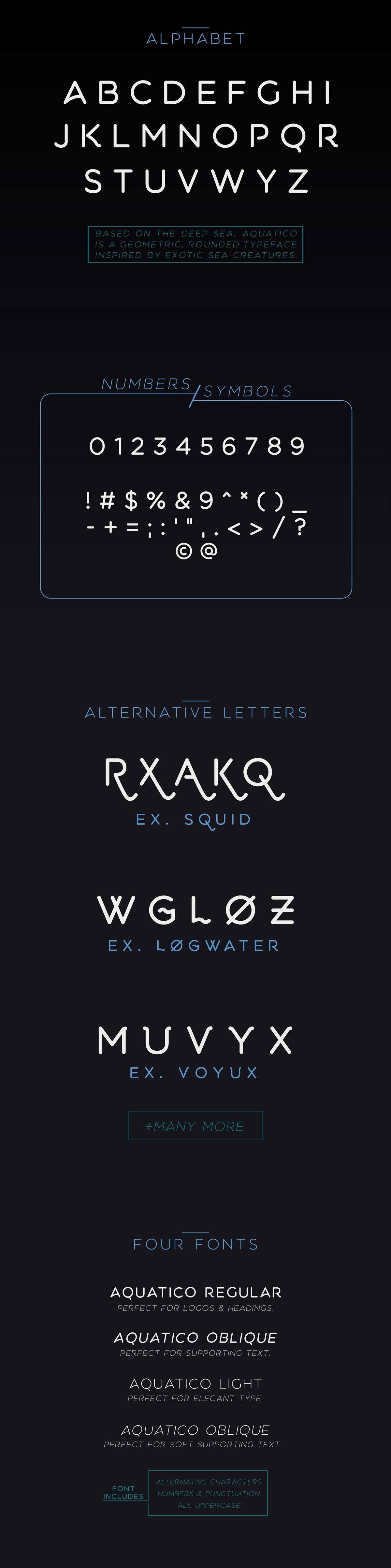 Aquatico Font designed by Andrew Herndon