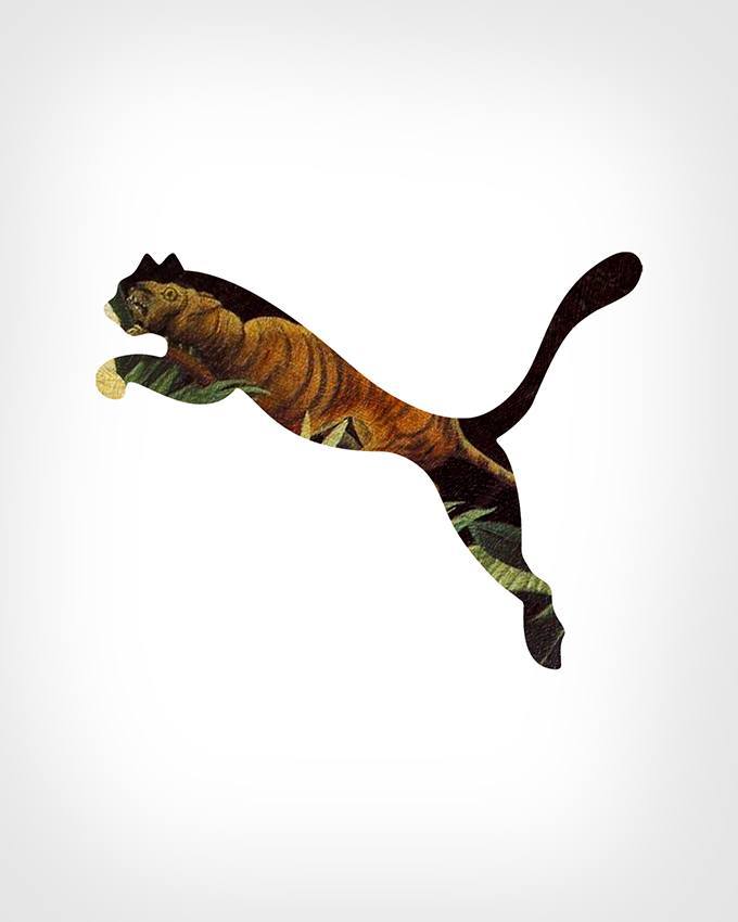 Puma Logo + 'Scout Attacked by a Tiger' by Henri Rousseau