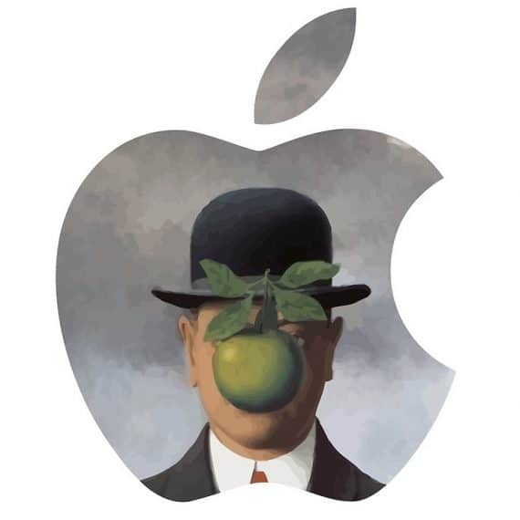 Apple Logo + 'The Son of Man' by René Magritte