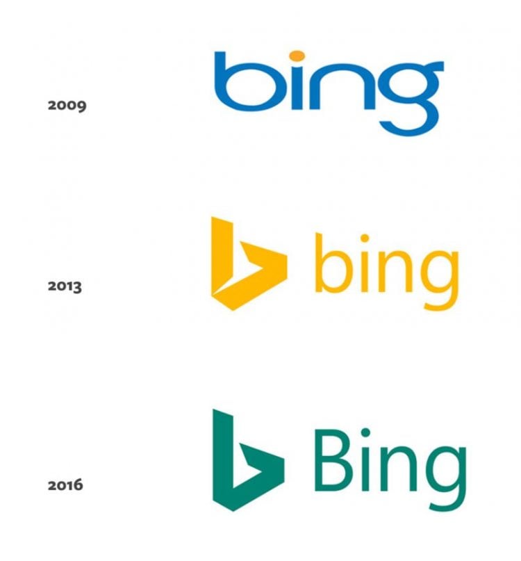 Bing Logo Design Evolution 2009 to 2016 The Logo Smith