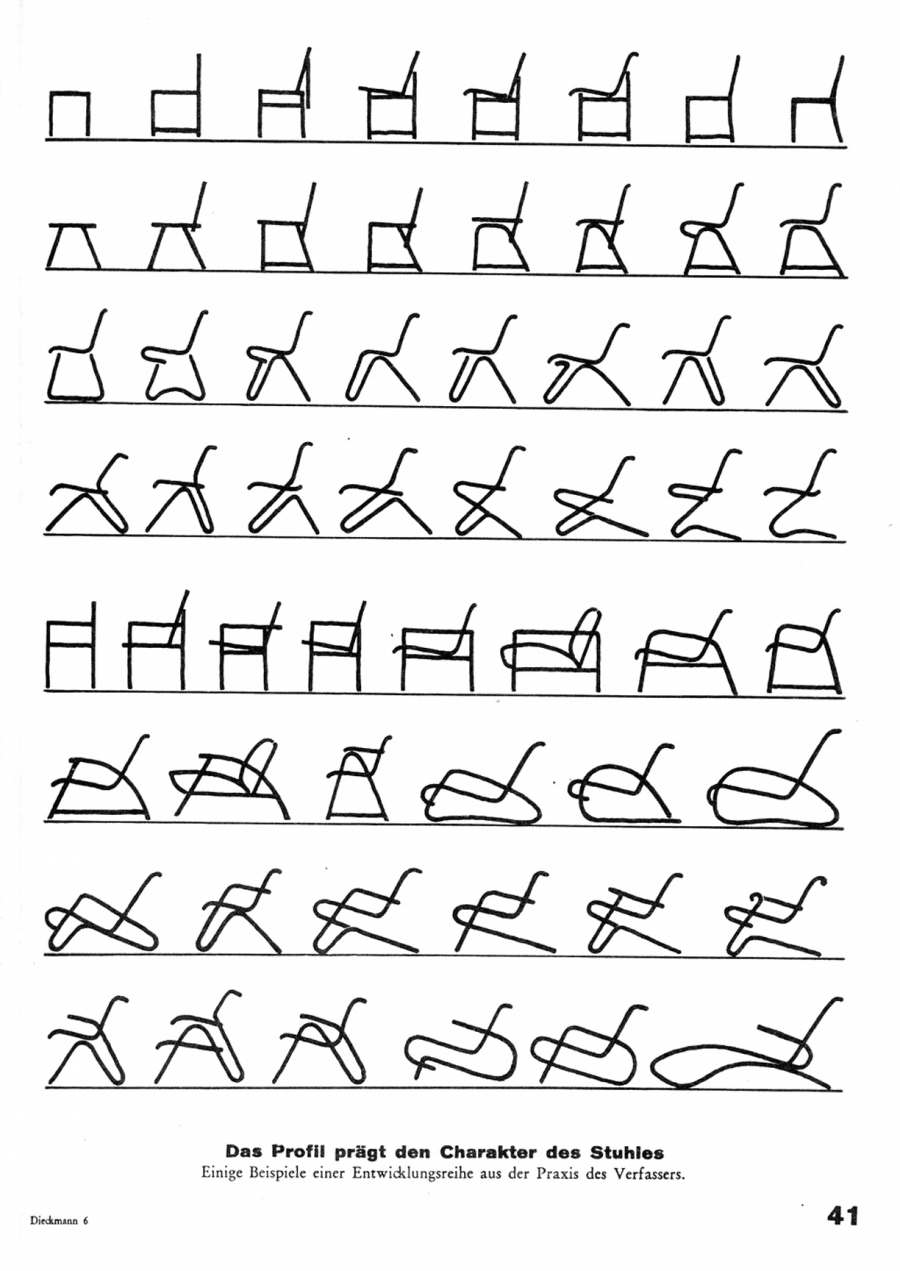 Erich Dieckmann, design development of a metal tube chair