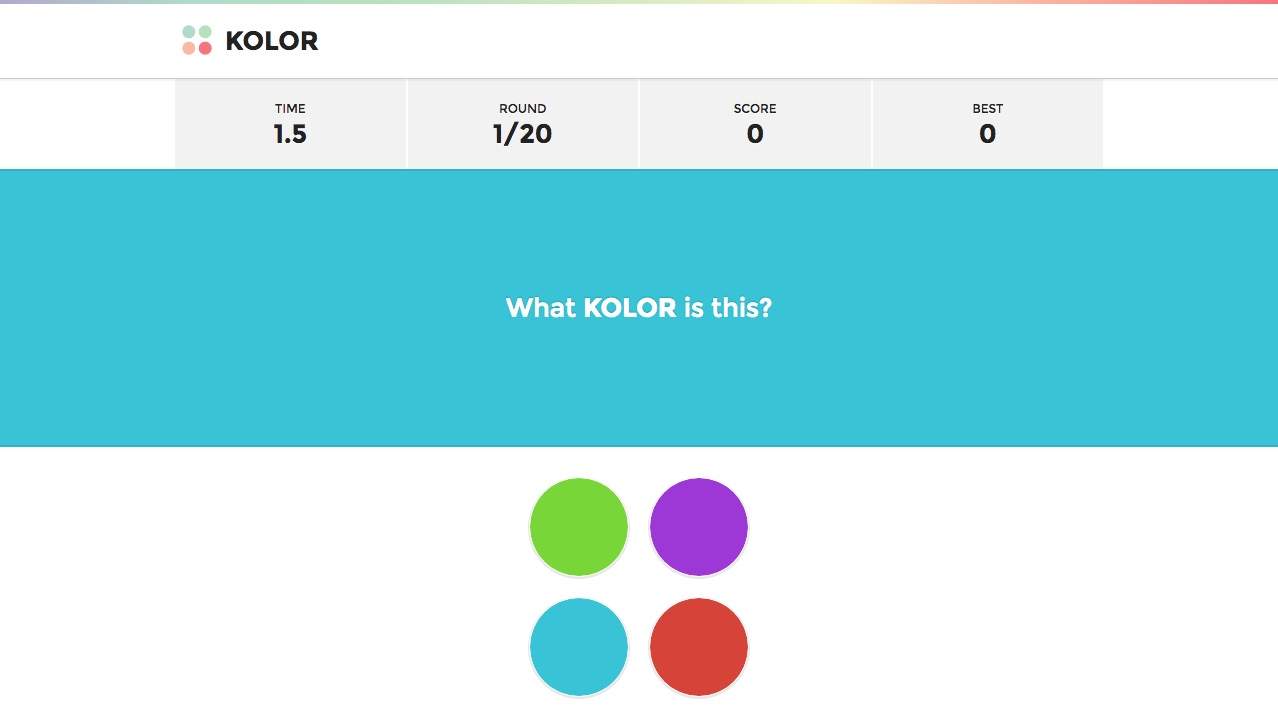 What Kolor is this? Colour Matching Game by Jorge Moreno @alterebro |  Smithographic