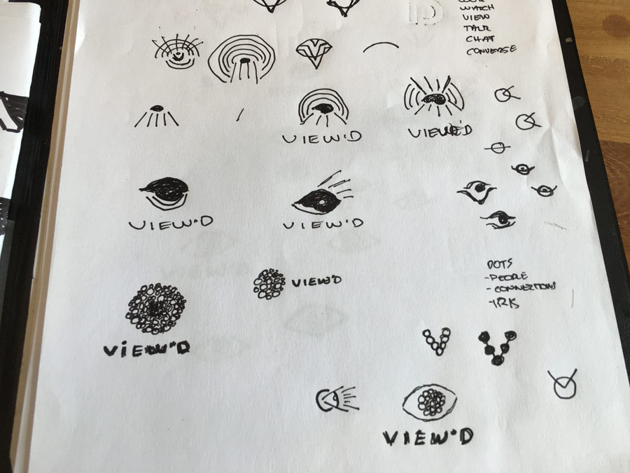 logo design case study sketches