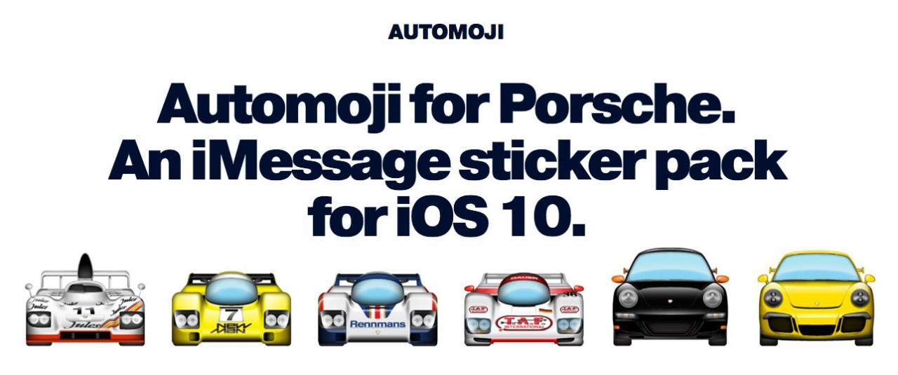 Automoji for Porsche. An iMessage sticker pack for iOS 10.