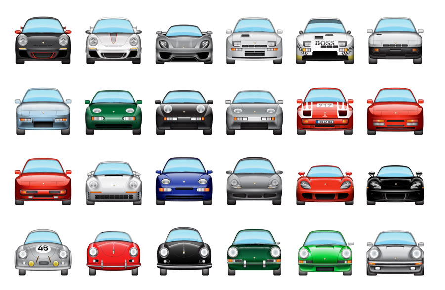 Automoji for Porsche. An iMessage sticker pack for iOS 10.