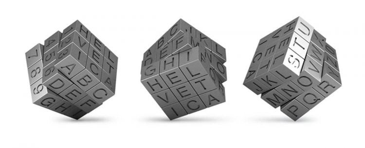 Helvetica Rubik's Cube