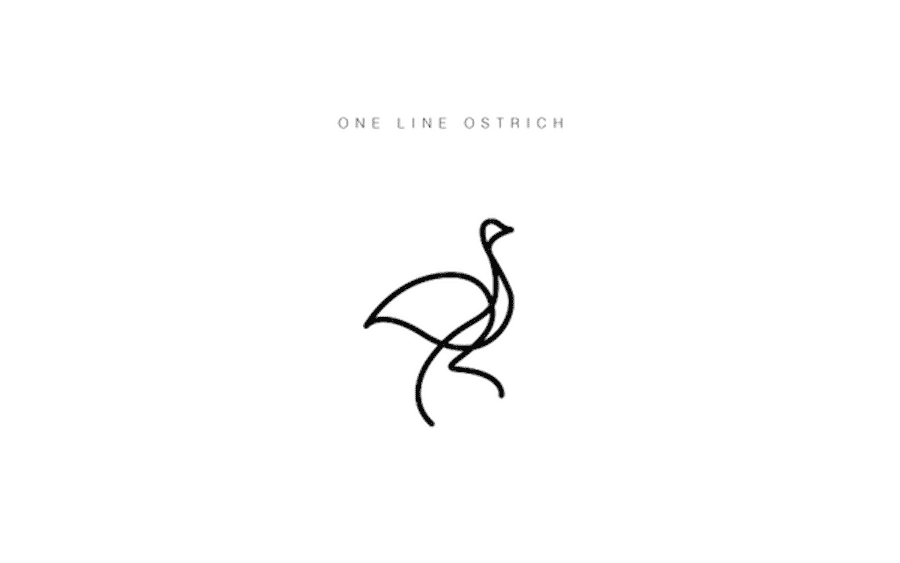 one-line-ostrich-logo-design