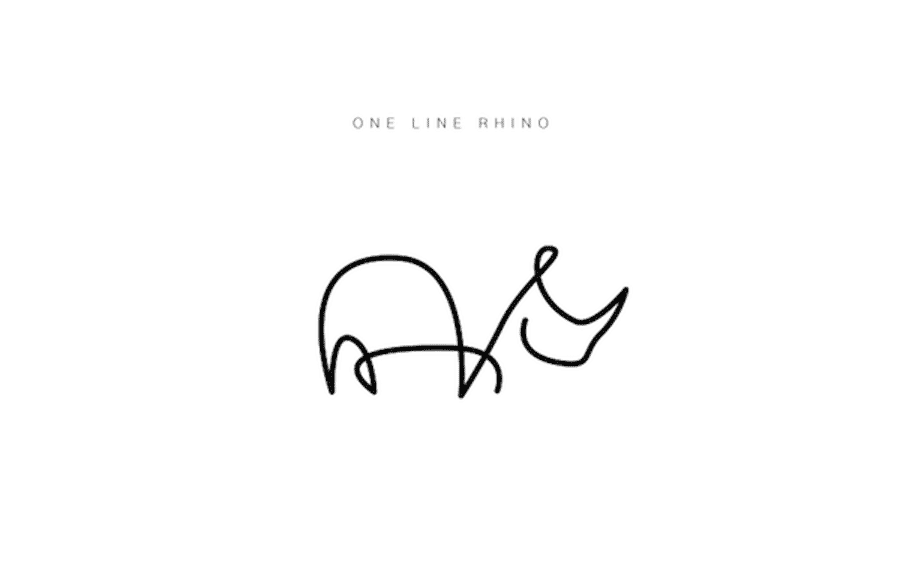 one-line-rhino-logo-design