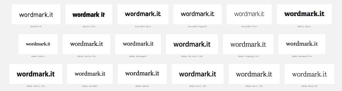 wordmark.it - helping you choose fonts from your font library