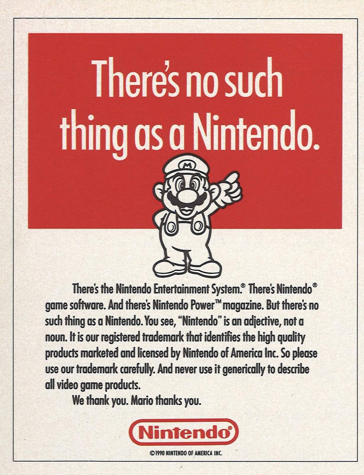 There's no such thing as a Nintendo Poster from 1990