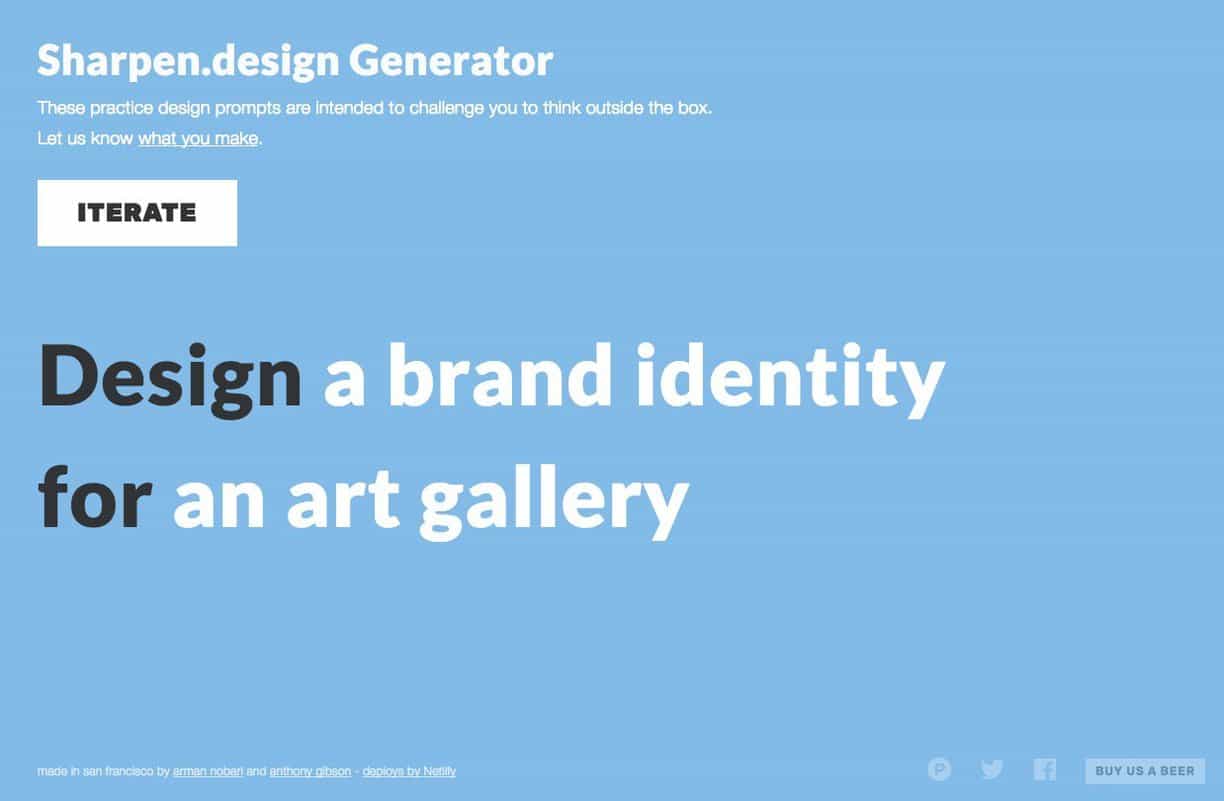 Sharpen Design: Random Graphic Design Challenge Generator