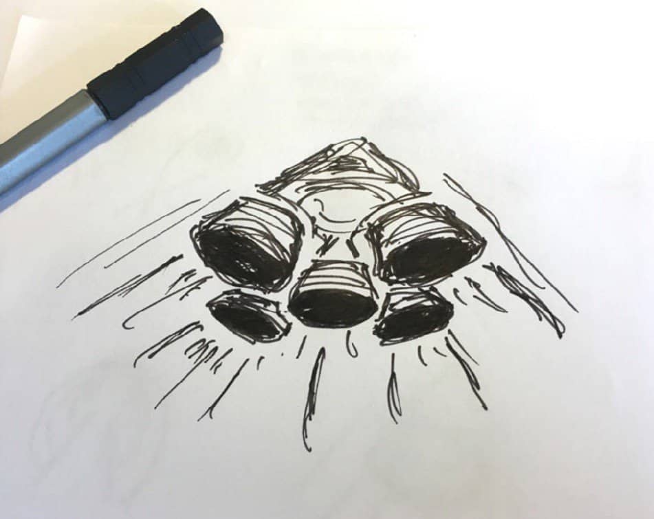 Rocket Themed Logo Design Sketch