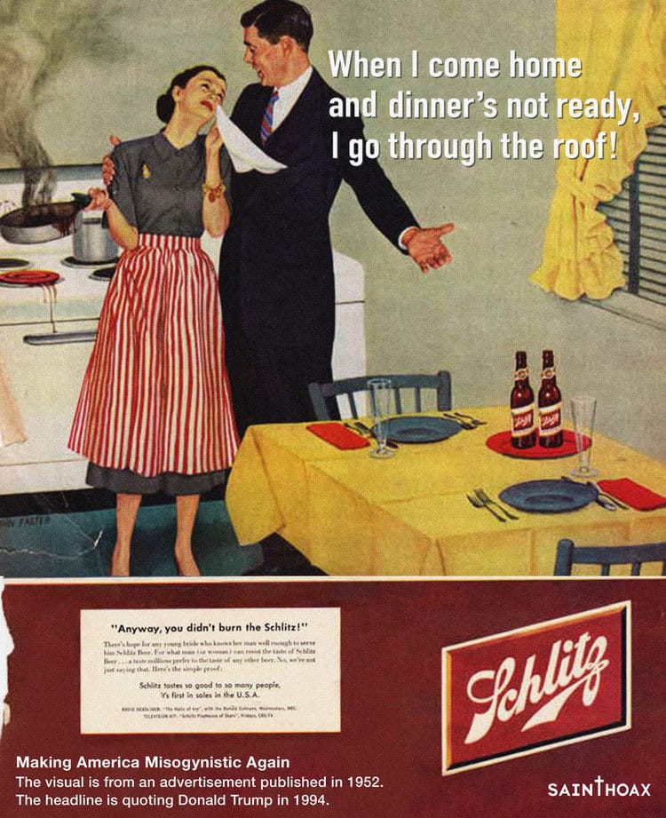Misogynistic Vintage 1950s Ads from Donald Trump 
