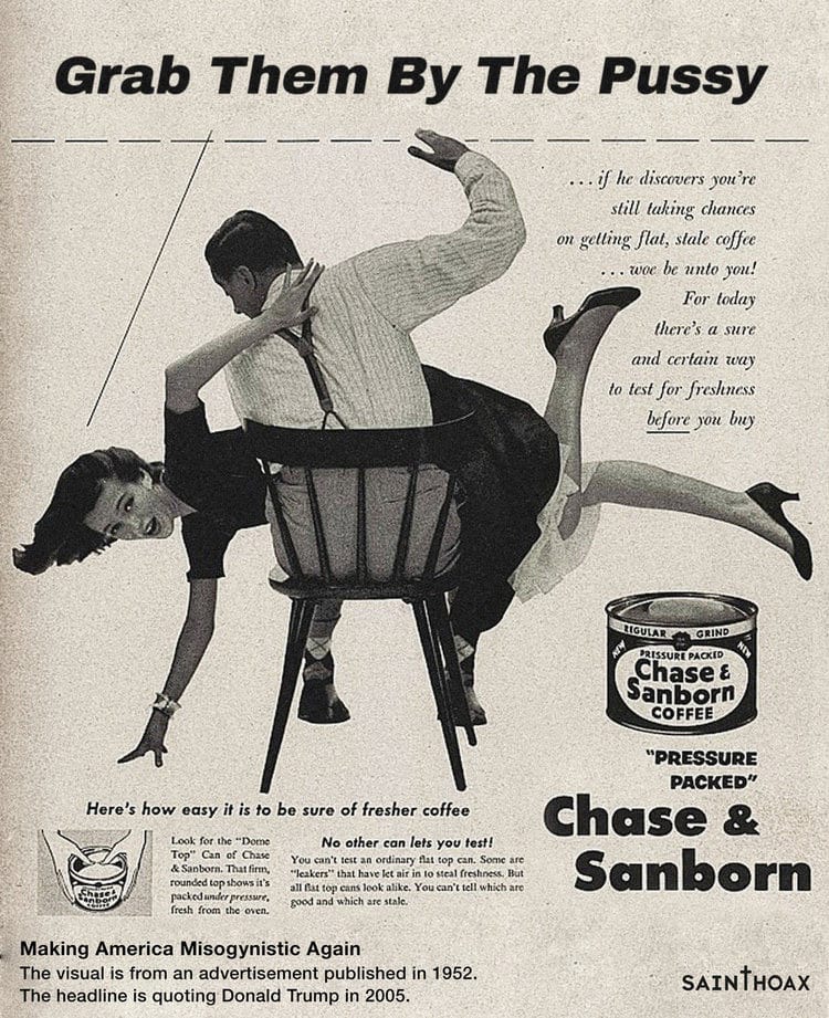 Misogynistic Vintage 1950s Ads with Sexist Quotes from Donald Trump 6