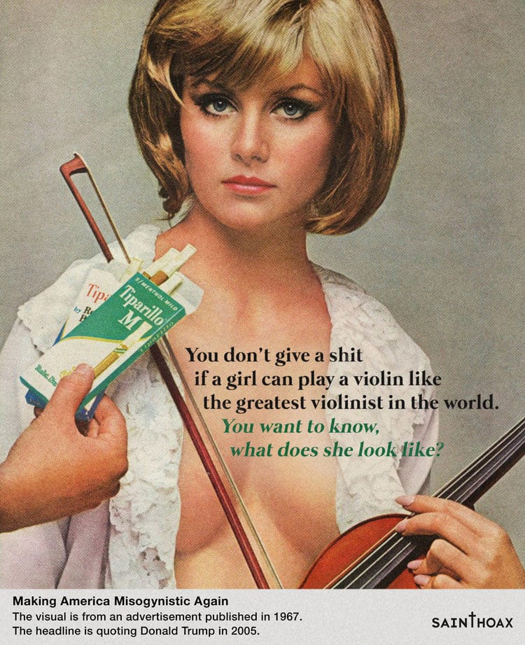 Misogynistic Vintage 1950s Ads with Sexist Quotes from Donald Trump 6
