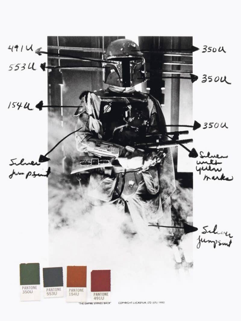 The Pantone Colour References for Star Wars Character Boba Fett